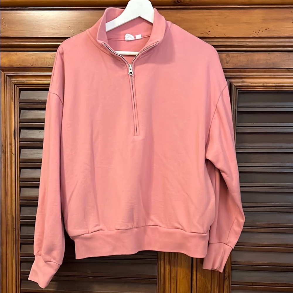 GAP Pink Quarter-Zip Sweatshirt Large w/pockets